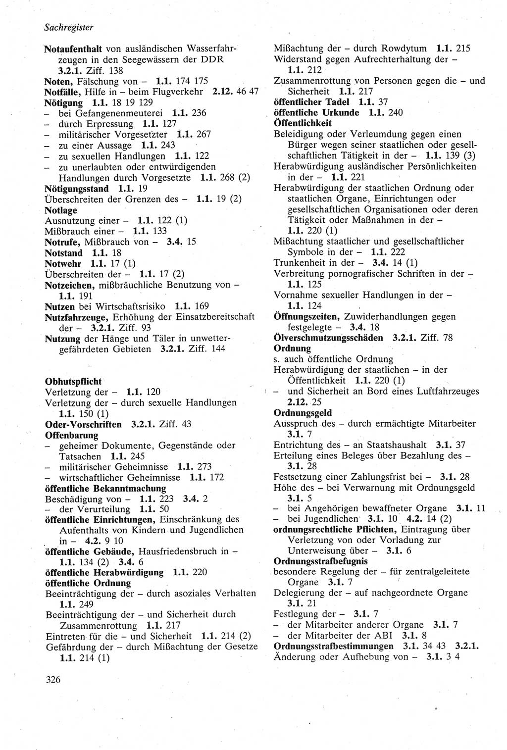 Strafgesetzbuch (StGB) der Deutschen Demokratischen Republik (DDR) sowie angrenzende Gesetze und Bestimmungen 1979, Seite 326 (StGB DDR Ges. Best. 1979, S. 326)