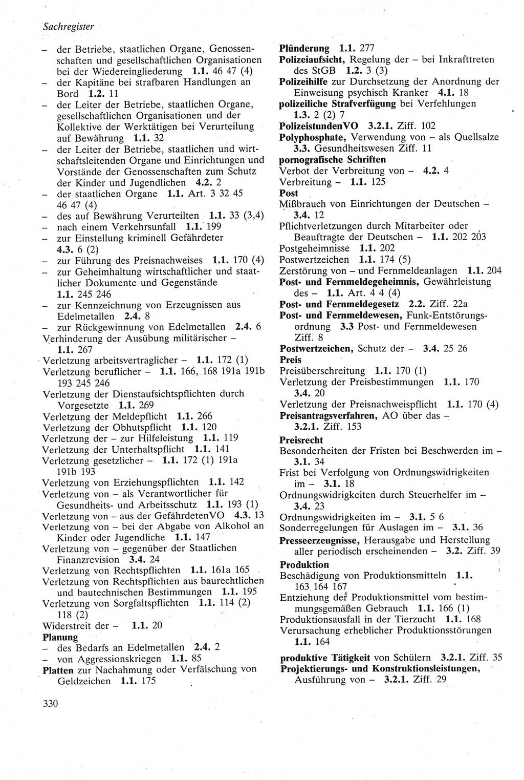 Strafgesetzbuch (StGB) der Deutschen Demokratischen Republik (DDR) sowie angrenzende Gesetze und Bestimmungen 1979, Seite 330 (StGB DDR Ges. Best. 1979, S. 330)