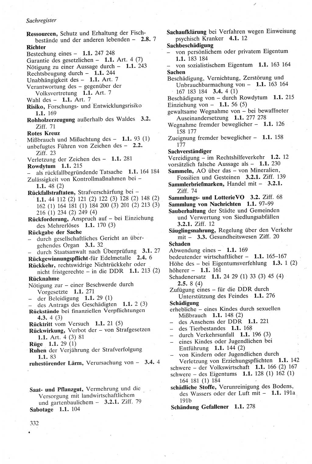 Strafgesetzbuch (StGB) der Deutschen Demokratischen Republik (DDR) sowie angrenzende Gesetze und Bestimmungen 1979, Seite 332 (StGB DDR Ges. Best. 1979, S. 332)