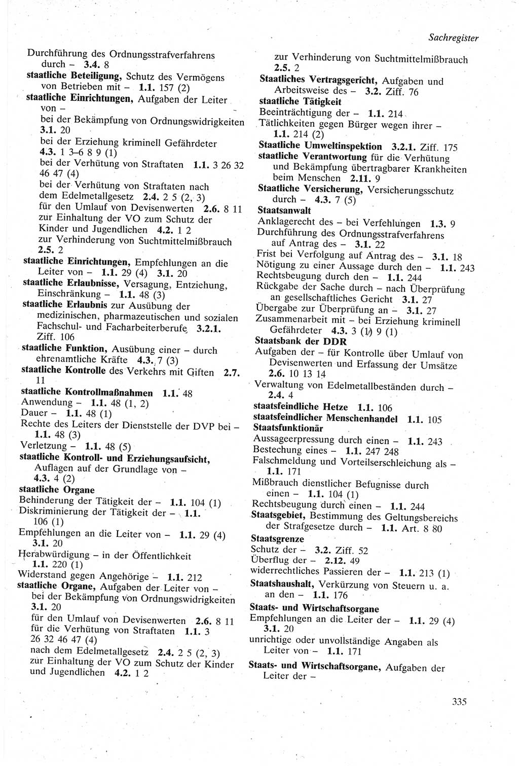 Strafgesetzbuch (StGB) der Deutschen Demokratischen Republik (DDR) sowie angrenzende Gesetze und Bestimmungen 1979, Seite 335 (StGB DDR Ges. Best. 1979, S. 335)