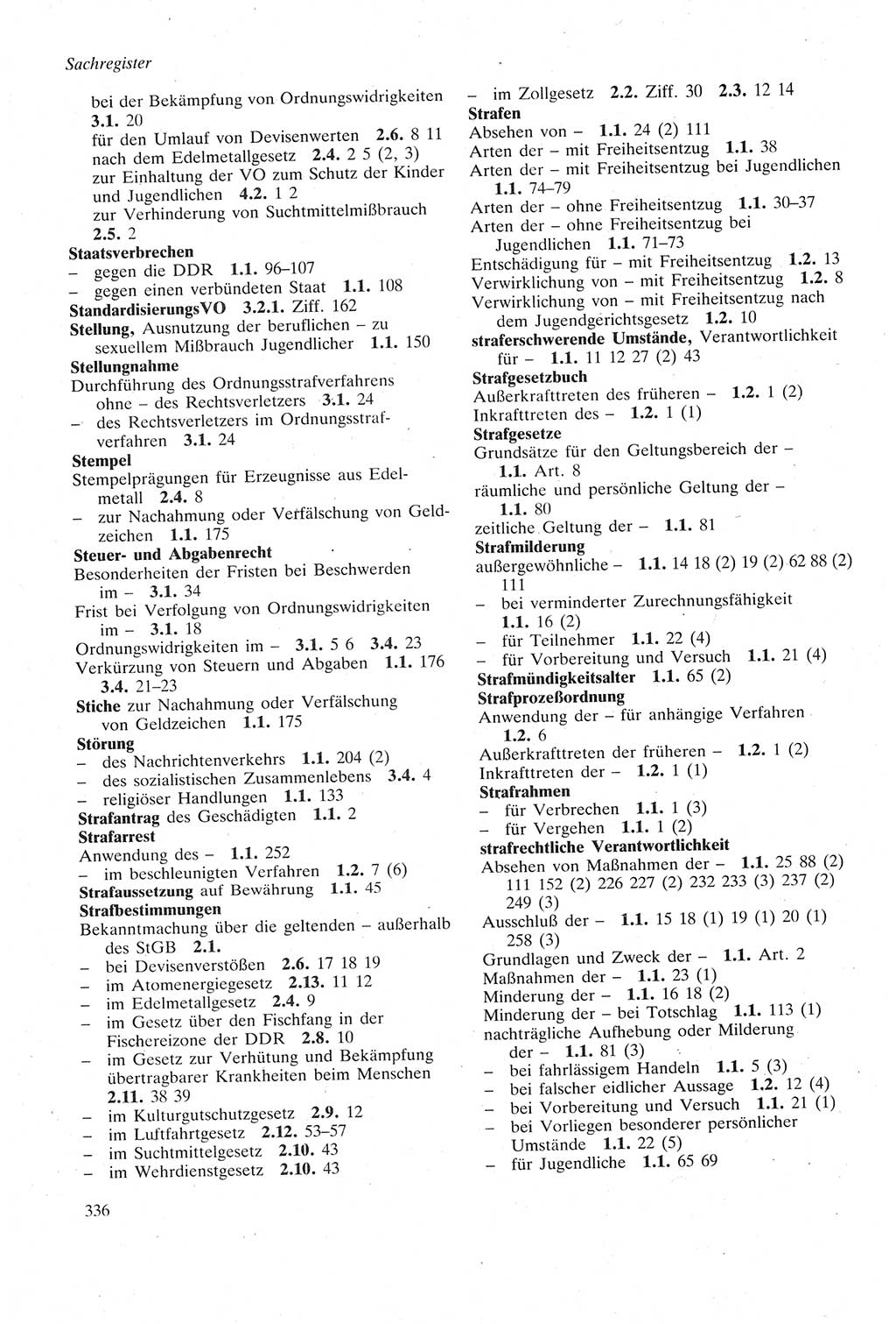 Strafgesetzbuch (StGB) der Deutschen Demokratischen Republik (DDR) sowie angrenzende Gesetze und Bestimmungen 1979, Seite 336 (StGB DDR Ges. Best. 1979, S. 336)