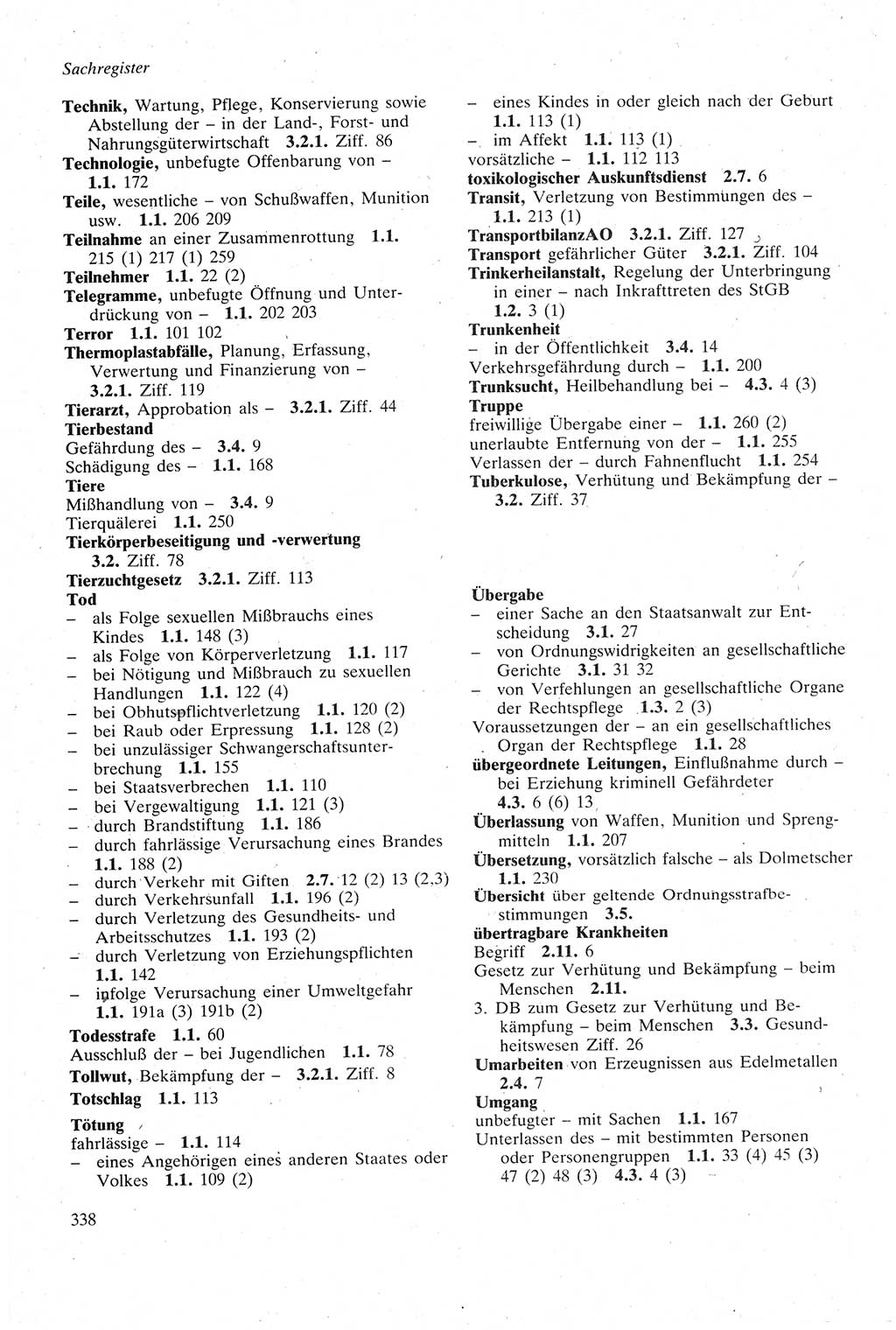 Strafgesetzbuch (StGB) der Deutschen Demokratischen Republik (DDR) sowie angrenzende Gesetze und Bestimmungen 1979, Seite 338 (StGB DDR Ges. Best. 1979, S. 338)