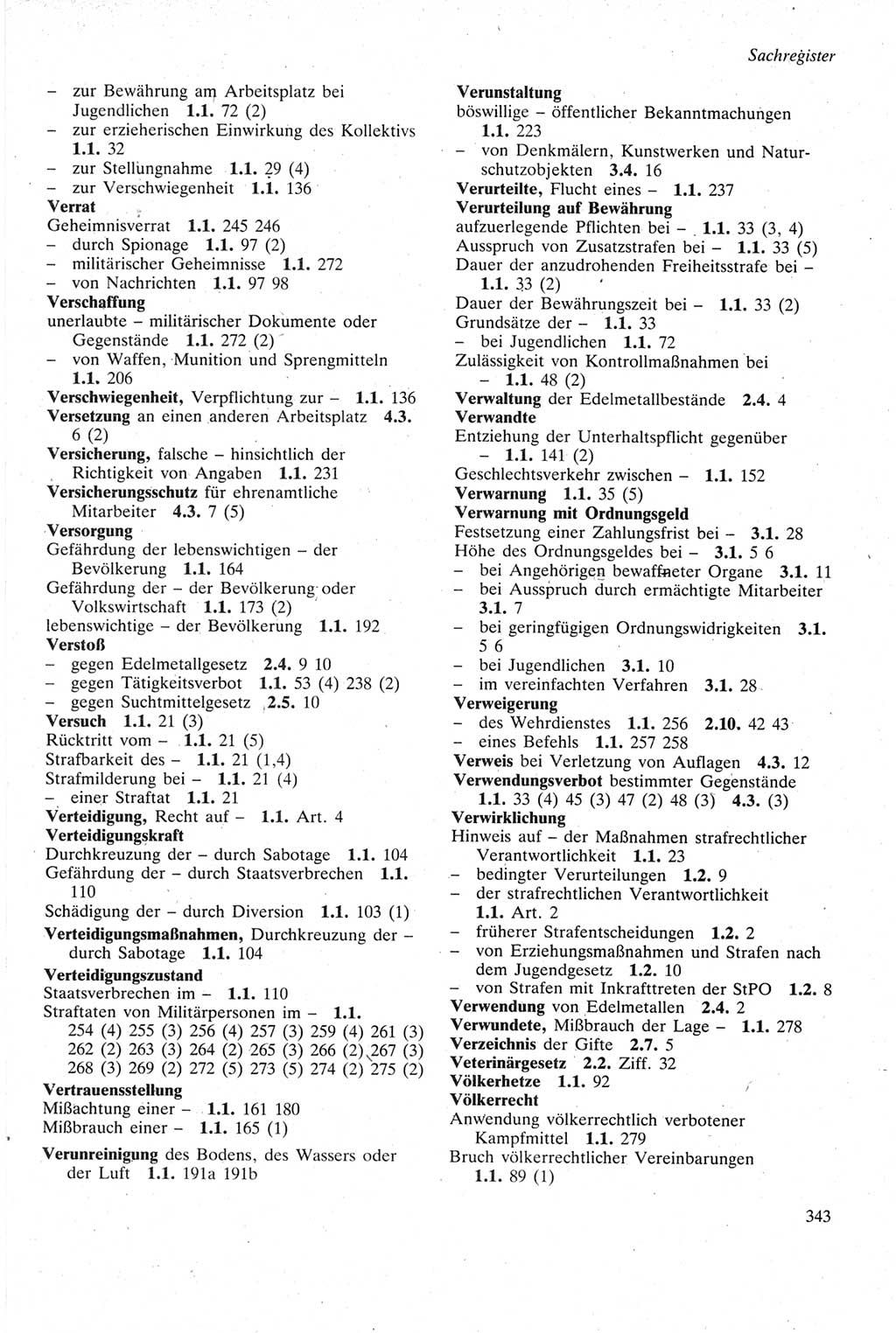 Strafgesetzbuch (StGB) der Deutschen Demokratischen Republik (DDR) sowie angrenzende Gesetze und Bestimmungen 1979, Seite 343 (StGB DDR Ges. Best. 1979, S. 343)