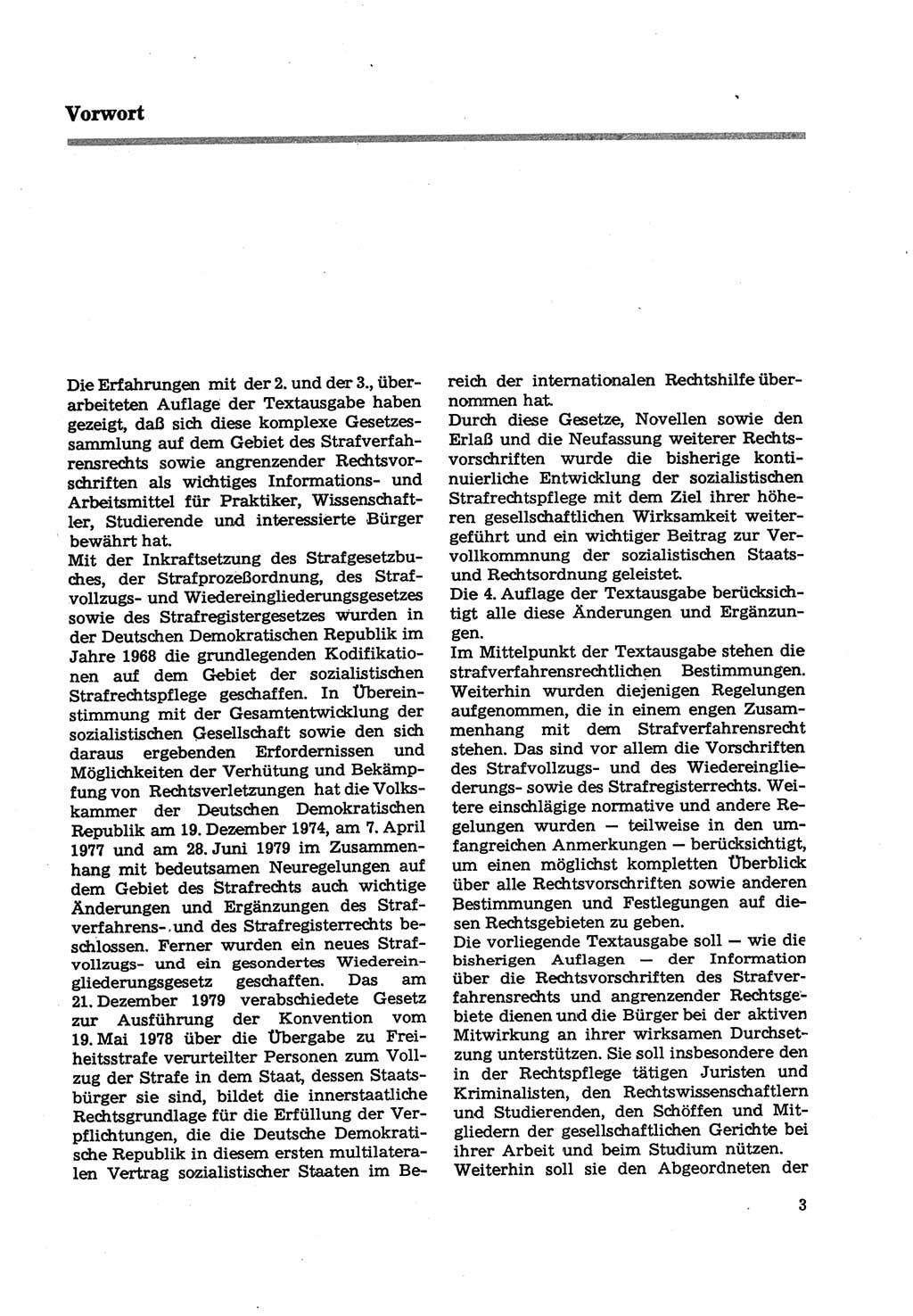 Strafprozeßordnung (StPO) der Deutschen Demokratischen Republik (DDR) sowie angrenzende Gesetze und Bestimmungen 1979, Seite 3 (StPO DDR Ges. Best. 1979, S. 3)