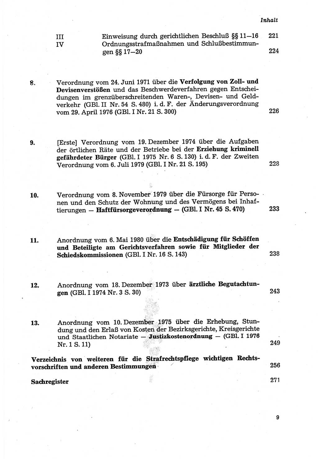 Strafprozeßordnung (StPO) der Deutschen Demokratischen Republik (DDR) sowie angrenzende Gesetze und Bestimmungen 1979, Seite 9 (StPO DDR Ges. Best. 1979, S. 9)