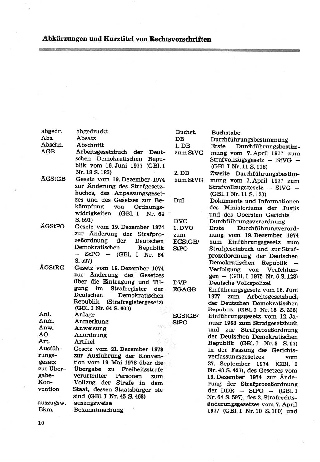 Strafprozeßordnung (StPO) der Deutschen Demokratischen Republik (DDR) sowie angrenzende Gesetze und Bestimmungen 1979, Seite 10 (StPO DDR Ges. Best. 1979, S. 10)