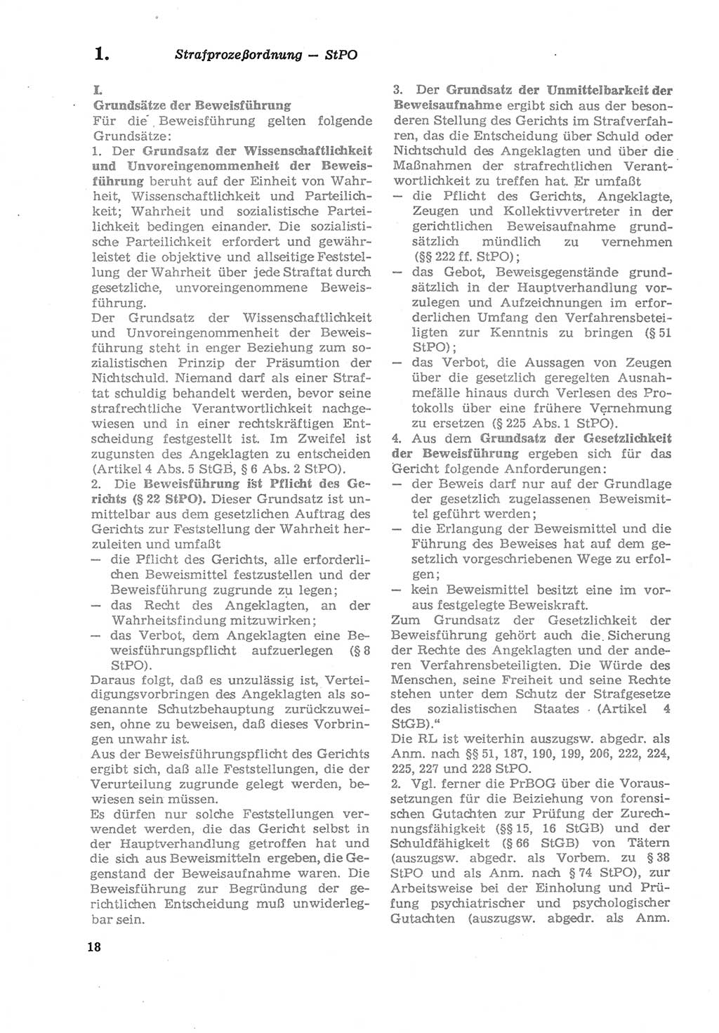 Strafprozeßordnung (StPO) der Deutschen Demokratischen Republik (DDR) sowie angrenzende Gesetze und Bestimmungen 1979, Seite 18 (StPO DDR Ges. Best. 1979, S. 18)