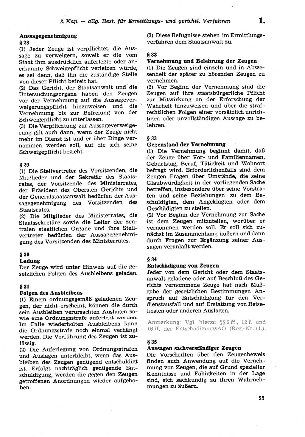 Strafprozeßordnung (StPO) der Deutschen Demokratischen Republik (DDR) sowie angrenzende Gesetze und Bestimmungen 1979, Seite 25 (StPO DDR Ges. Best. 1979, S. 25)