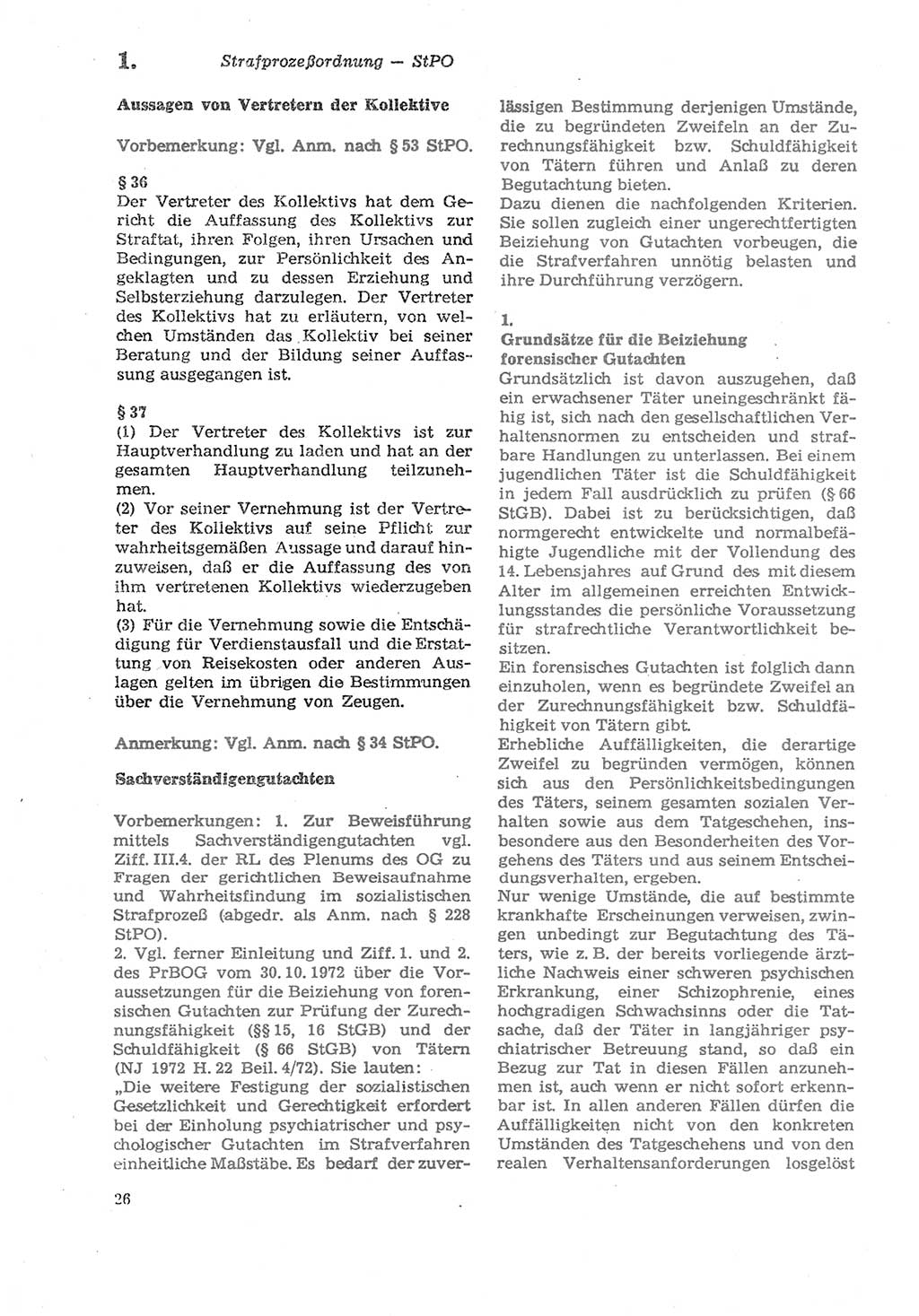 Strafprozeßordnung (StPO) der Deutschen Demokratischen Republik (DDR) sowie angrenzende Gesetze und Bestimmungen 1979, Seite 26 (StPO DDR Ges. Best. 1979, S. 26)