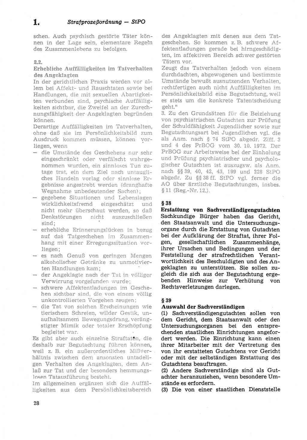 Strafprozeßordnung (StPO) der Deutschen Demokratischen Republik (DDR) sowie angrenzende Gesetze und Bestimmungen 1979, Seite 28 (StPO DDR Ges. Best. 1979, S. 28)
