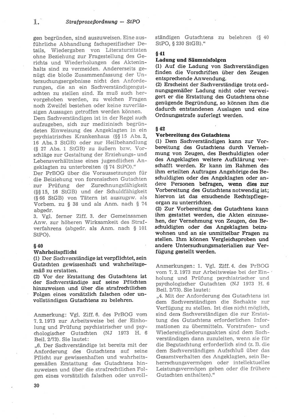 Strafprozeßordnung (StPO) der Deutschen Demokratischen Republik (DDR) sowie angrenzende Gesetze und Bestimmungen 1979, Seite 30 (StPO DDR Ges. Best. 1979, S. 30)
