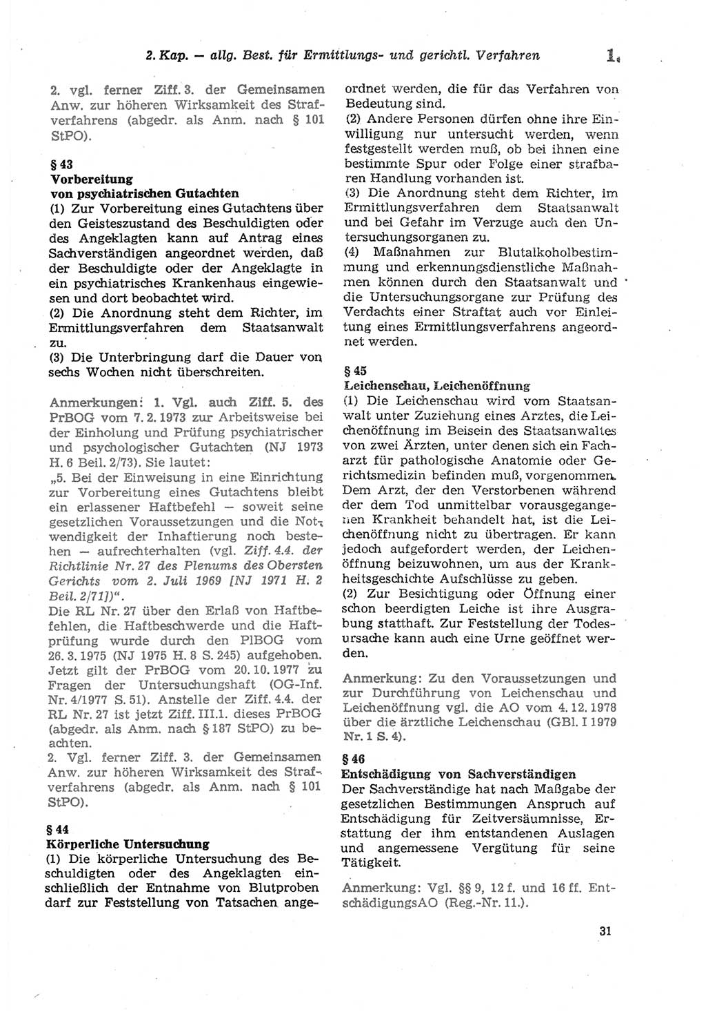 Strafprozeßordnung (StPO) der Deutschen Demokratischen Republik (DDR) sowie angrenzende Gesetze und Bestimmungen 1979, Seite 31 (StPO DDR Ges. Best. 1979, S. 31)