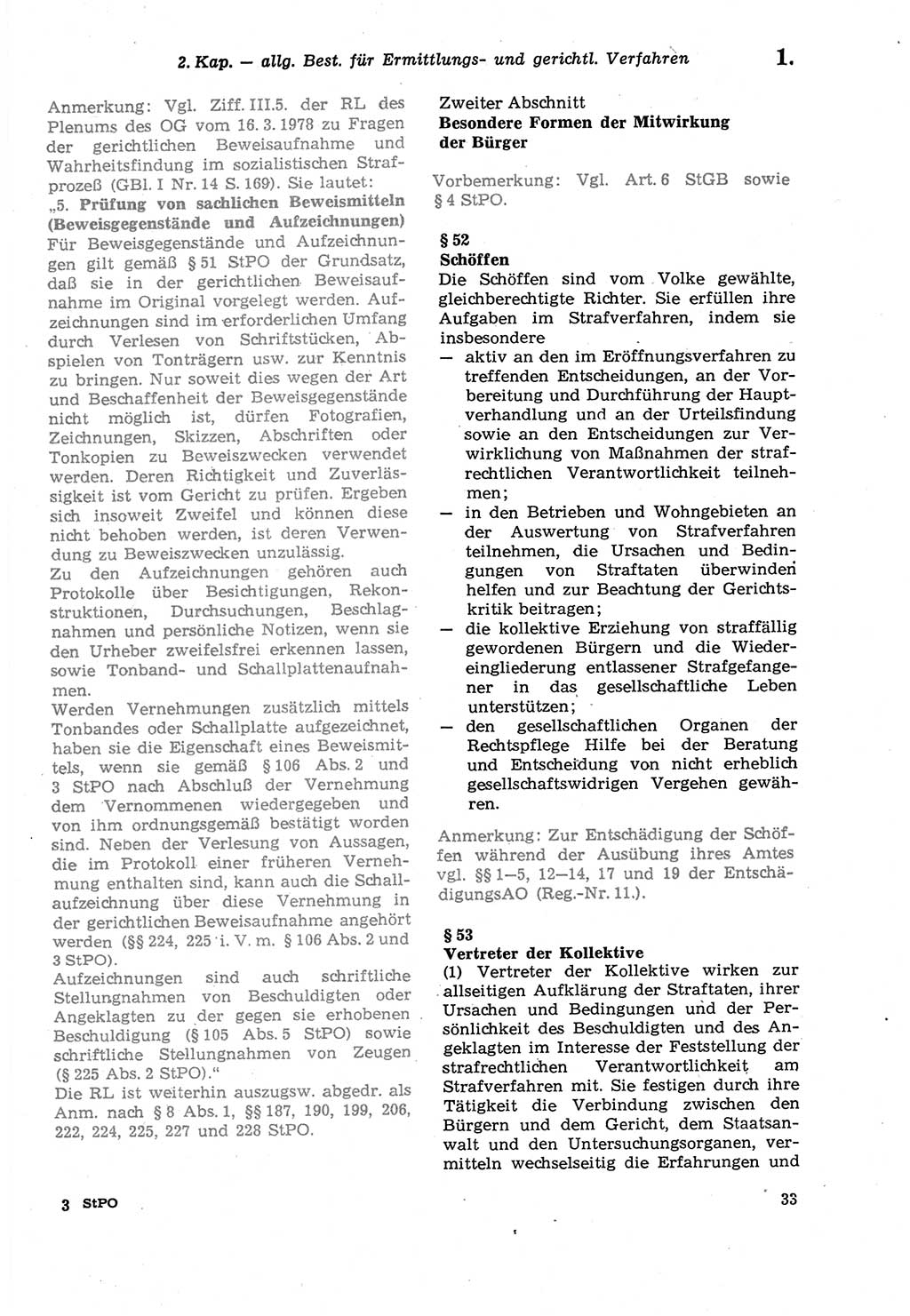 Strafprozeßordnung (StPO) der Deutschen Demokratischen Republik (DDR) sowie angrenzende Gesetze und Bestimmungen 1979, Seite 33 (StPO DDR Ges. Best. 1979, S. 33)