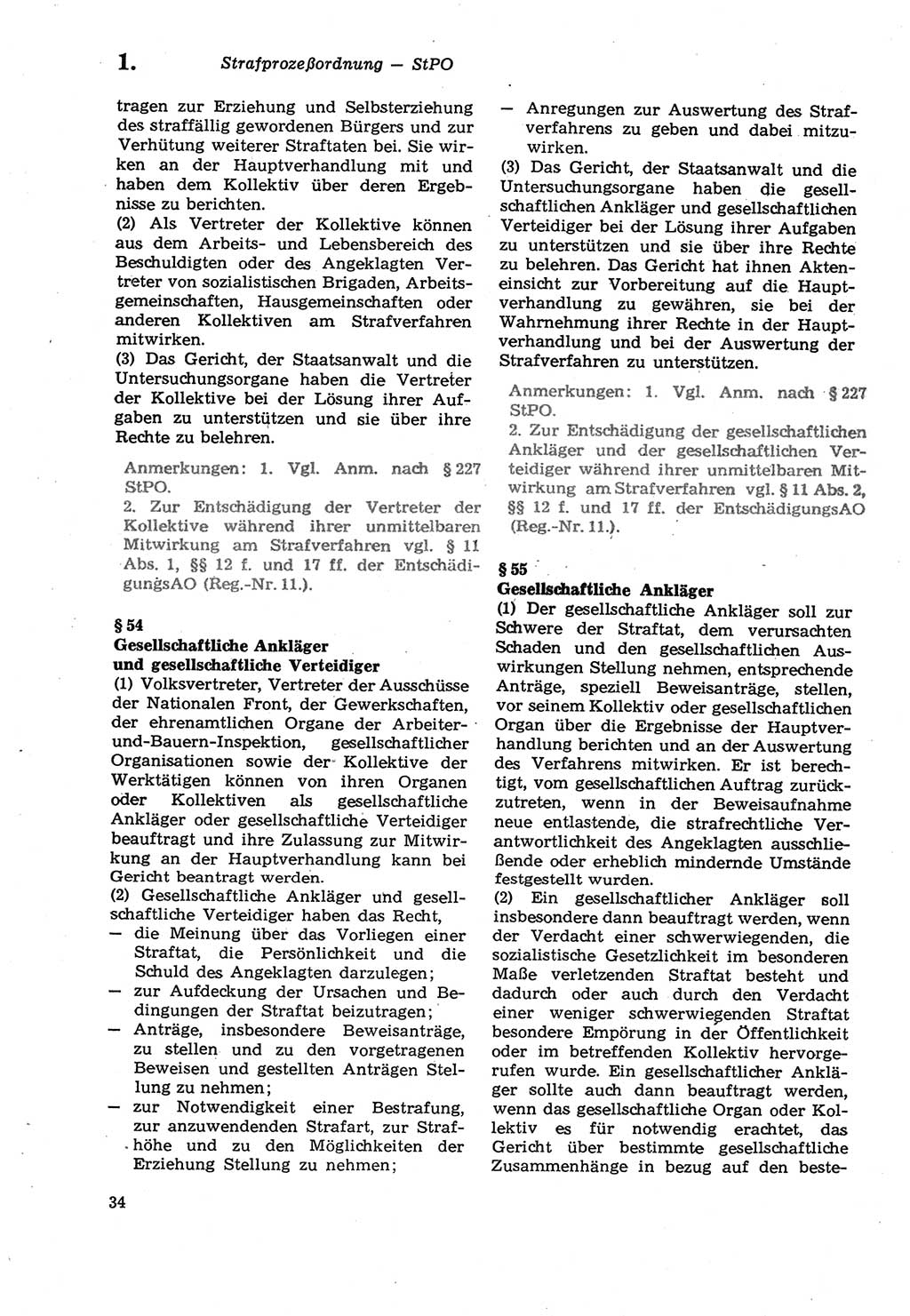 Strafprozeßordnung (StPO) der Deutschen Demokratischen Republik (DDR) sowie angrenzende Gesetze und Bestimmungen 1979, Seite 34 (StPO DDR Ges. Best. 1979, S. 34)