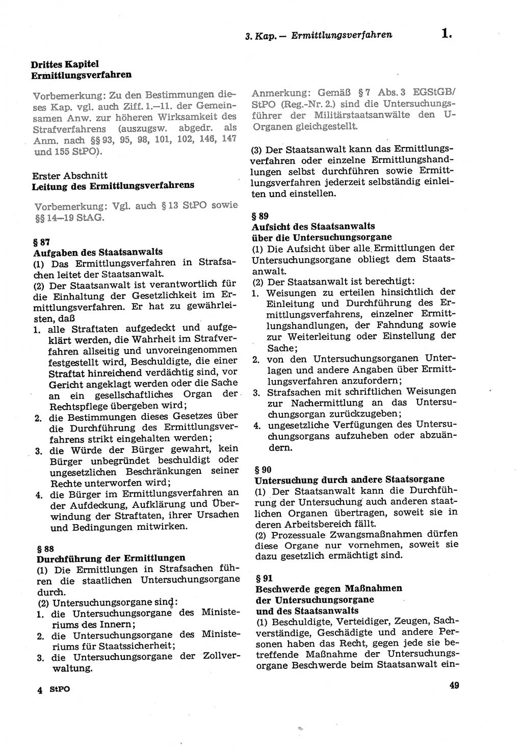 Strafprozeßordnung (StPO) der Deutschen Demokratischen Republik (DDR) sowie angrenzende Gesetze und Bestimmungen 1979, Seite 49 (StPO DDR Ges. Best. 1979, S. 49)