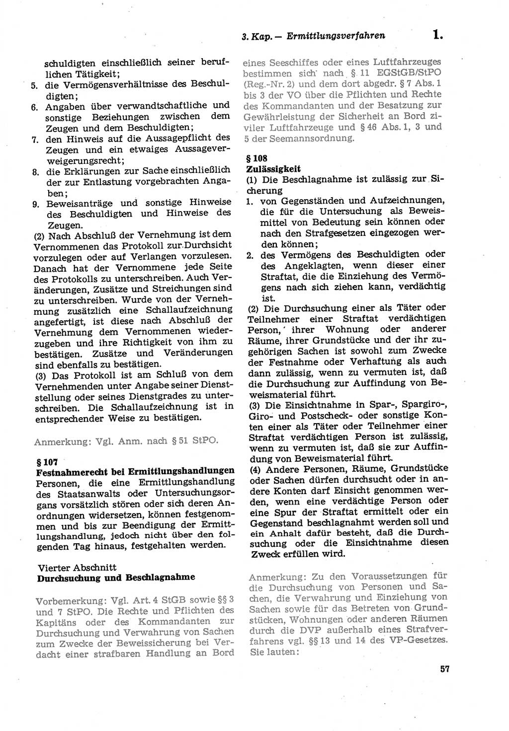 Strafprozeßordnung (StPO) der Deutschen Demokratischen Republik (DDR) sowie angrenzende Gesetze und Bestimmungen 1979, Seite 57 (StPO DDR Ges. Best. 1979, S. 57)