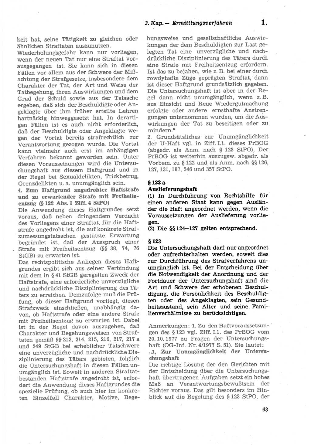 Strafprozeßordnung (StPO) der Deutschen Demokratischen Republik (DDR) sowie angrenzende Gesetze und Bestimmungen 1979, Seite 63 (StPO DDR Ges. Best. 1979, S. 63)