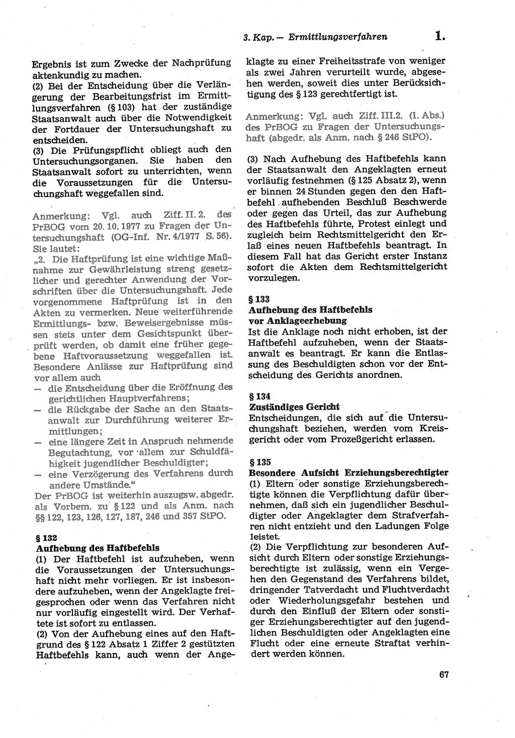 Strafprozeßordnung (StPO) der Deutschen Demokratischen Republik (DDR) sowie angrenzende Gesetze und Bestimmungen 1979, Seite 67 (StPO DDR Ges. Best. 1979, S. 67)