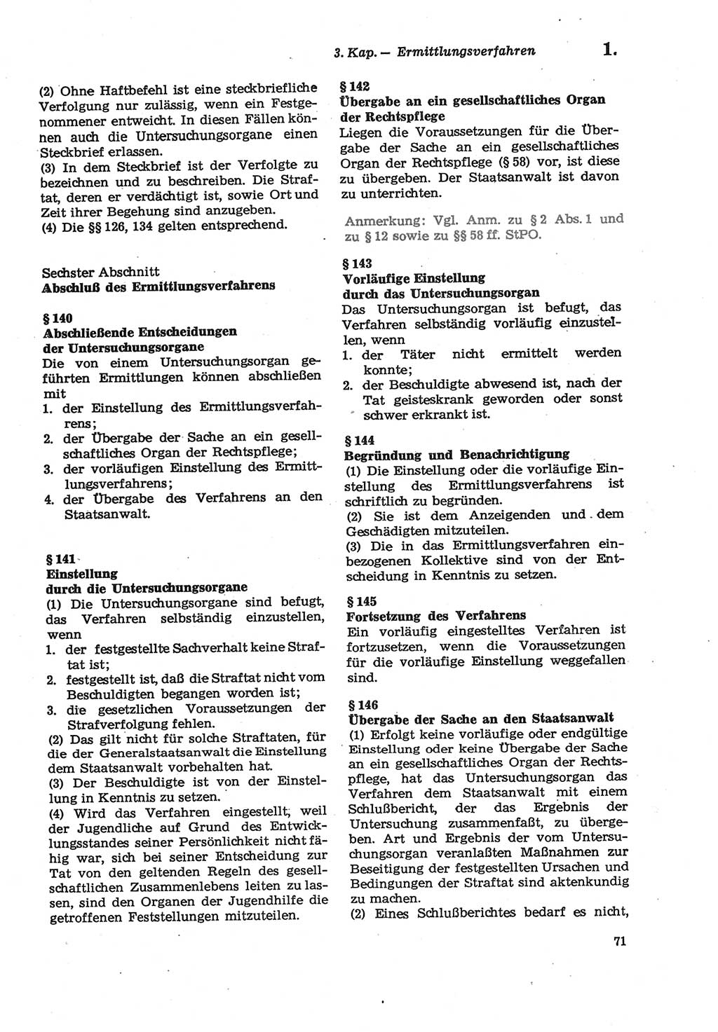 Strafprozeßordnung (StPO) der Deutschen Demokratischen Republik (DDR) sowie angrenzende Gesetze und Bestimmungen 1979, Seite 71 (StPO DDR Ges. Best. 1979, S. 71)