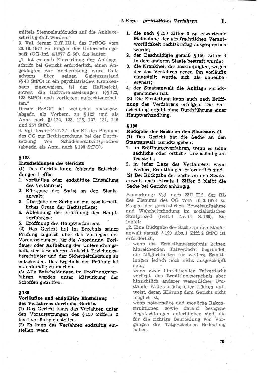 Strafprozeßordnung (StPO) der Deutschen Demokratischen Republik (DDR) sowie angrenzende Gesetze und Bestimmungen 1979, Seite 79 (StPO DDR Ges. Best. 1979, S. 79)