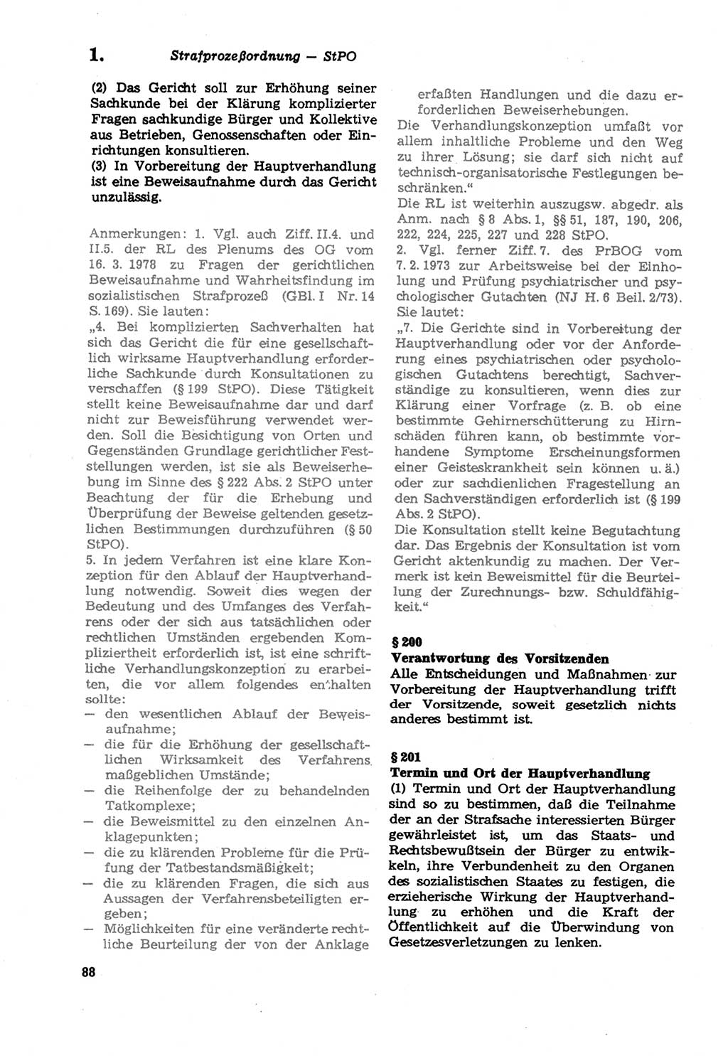 Strafprozeßordnung (StPO) der Deutschen Demokratischen Republik (DDR) sowie angrenzende Gesetze und Bestimmungen 1979, Seite 88 (StPO DDR Ges. Best. 1979, S. 88)