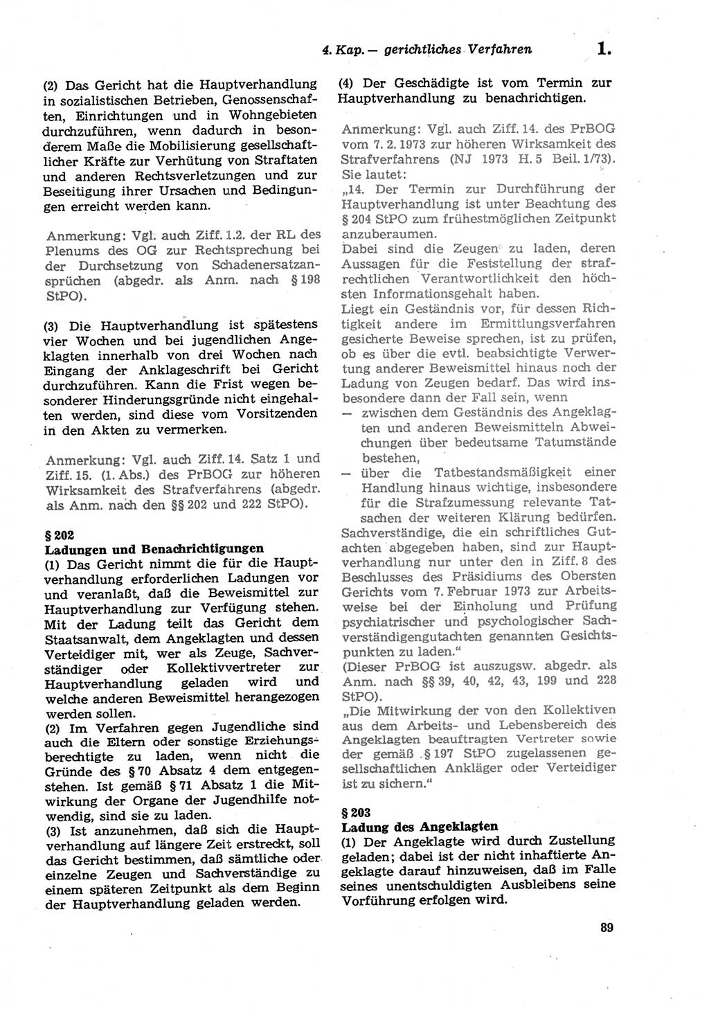 Strafprozeßordnung (StPO) der Deutschen Demokratischen Republik (DDR) sowie angrenzende Gesetze und Bestimmungen 1979, Seite 89 (StPO DDR Ges. Best. 1979, S. 89)