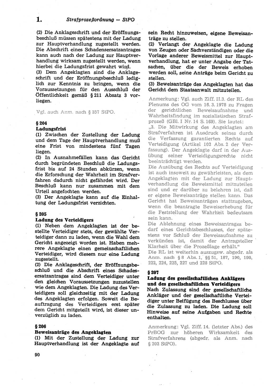 Strafprozeßordnung (StPO) der Deutschen Demokratischen Republik (DDR) sowie angrenzende Gesetze und Bestimmungen 1979, Seite 90 (StPO DDR Ges. Best. 1979, S. 90)