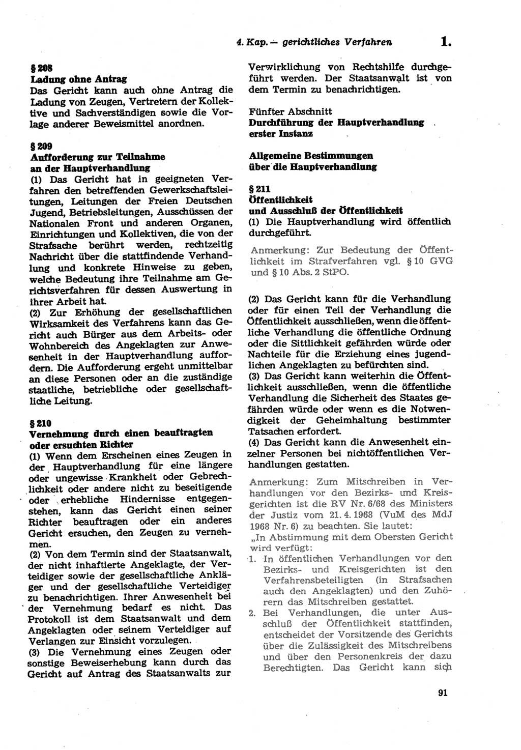Strafprozeßordnung (StPO) der Deutschen Demokratischen Republik (DDR) sowie angrenzende Gesetze und Bestimmungen 1979, Seite 91 (StPO DDR Ges. Best. 1979, S. 91)