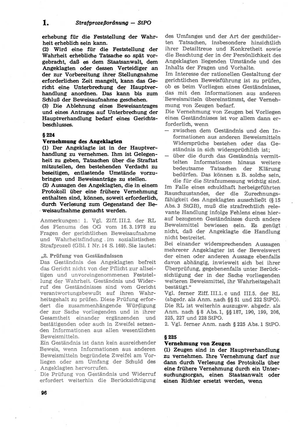 Strafprozeßordnung (StPO) der Deutschen Demokratischen Republik (DDR) sowie angrenzende Gesetze und Bestimmungen 1979, Seite 96 (StPO DDR Ges. Best. 1979, S. 96)