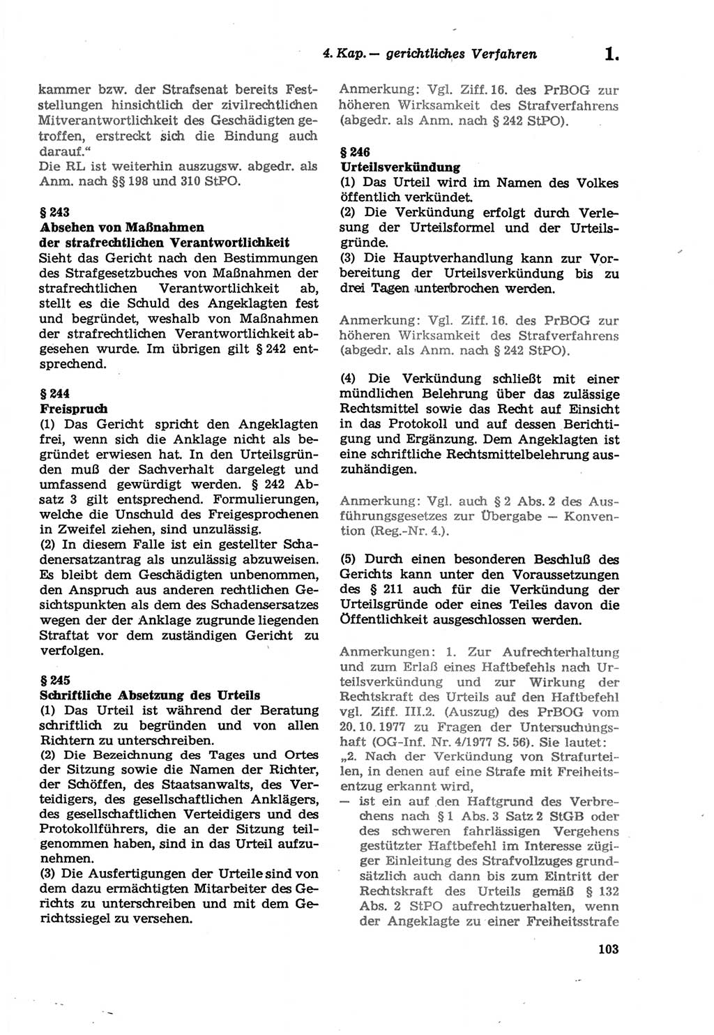 Strafprozeßordnung (StPO) der Deutschen Demokratischen Republik (DDR) sowie angrenzende Gesetze und Bestimmungen 1979, Seite 103 (StPO DDR Ges. Best. 1979, S. 103)