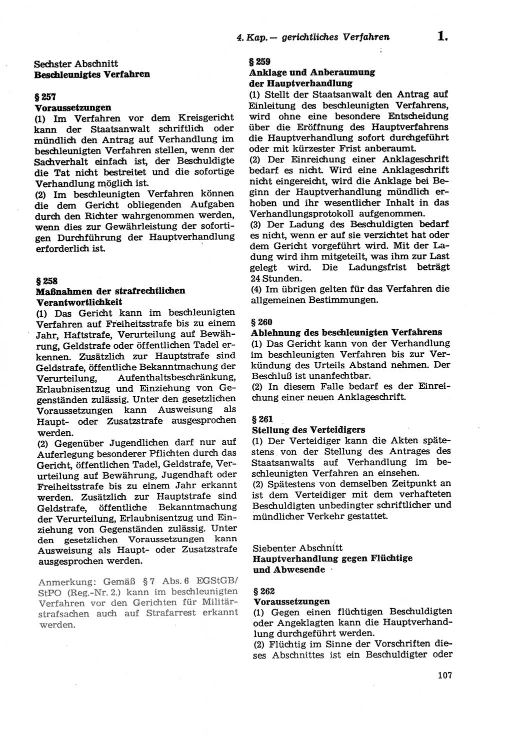 Strafprozeßordnung (StPO) der Deutschen Demokratischen Republik (DDR) sowie angrenzende Gesetze und Bestimmungen 1979, Seite 107 (StPO DDR Ges. Best. 1979, S. 107)