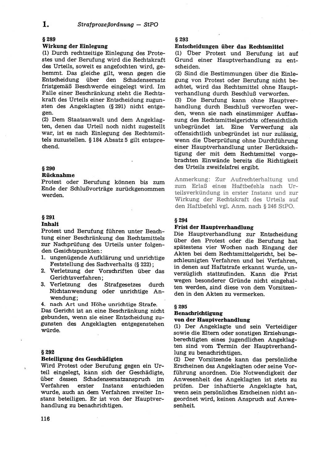 Strafprozeßordnung (StPO) der Deutschen Demokratischen Republik (DDR) sowie angrenzende Gesetze und Bestimmungen 1979, Seite 116 (StPO DDR Ges. Best. 1979, S. 116)