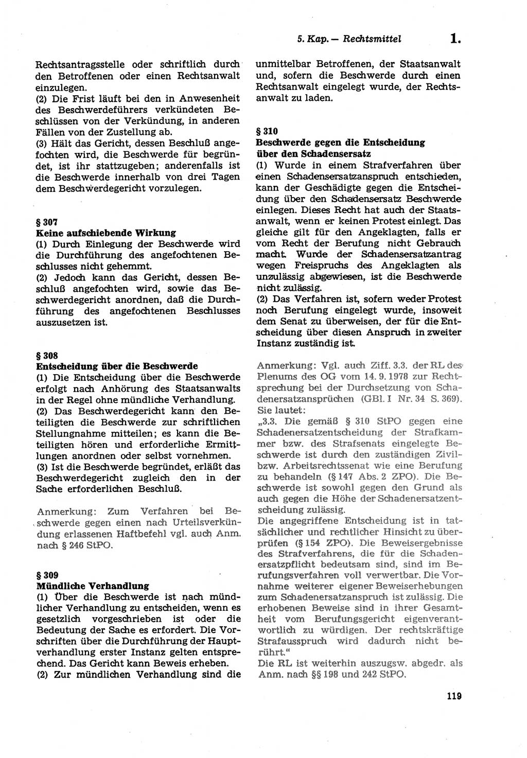 Strafprozeßordnung (StPO) der Deutschen Demokratischen Republik (DDR) sowie angrenzende Gesetze und Bestimmungen 1979, Seite 119 (StPO DDR Ges. Best. 1979, S. 119)