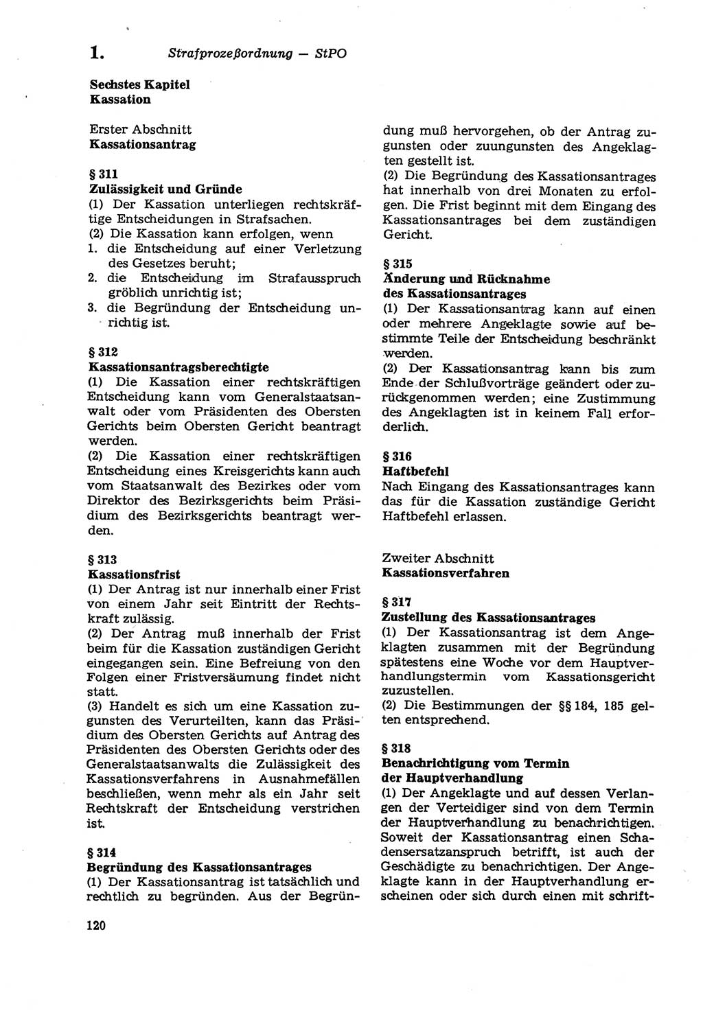 Strafprozeßordnung (StPO) der Deutschen Demokratischen Republik (DDR) sowie angrenzende Gesetze und Bestimmungen 1979, Seite 120 (StPO DDR Ges. Best. 1979, S. 120)