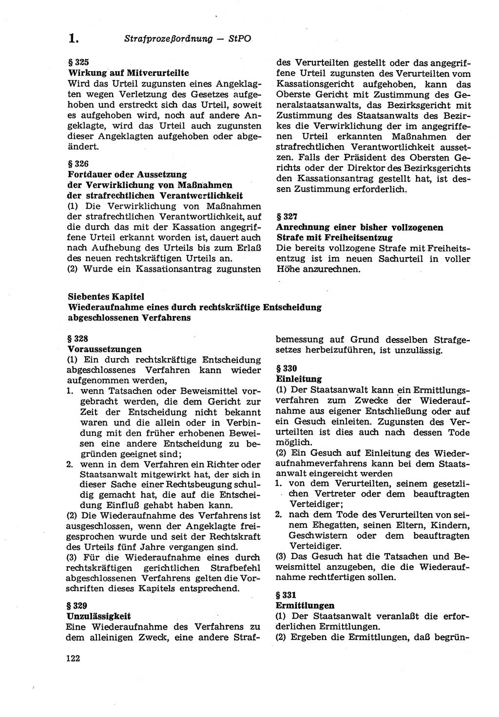 Strafprozeßordnung (StPO) der Deutschen Demokratischen Republik (DDR) sowie angrenzende Gesetze und Bestimmungen 1979, Seite 122 (StPO DDR Ges. Best. 1979, S. 122)
