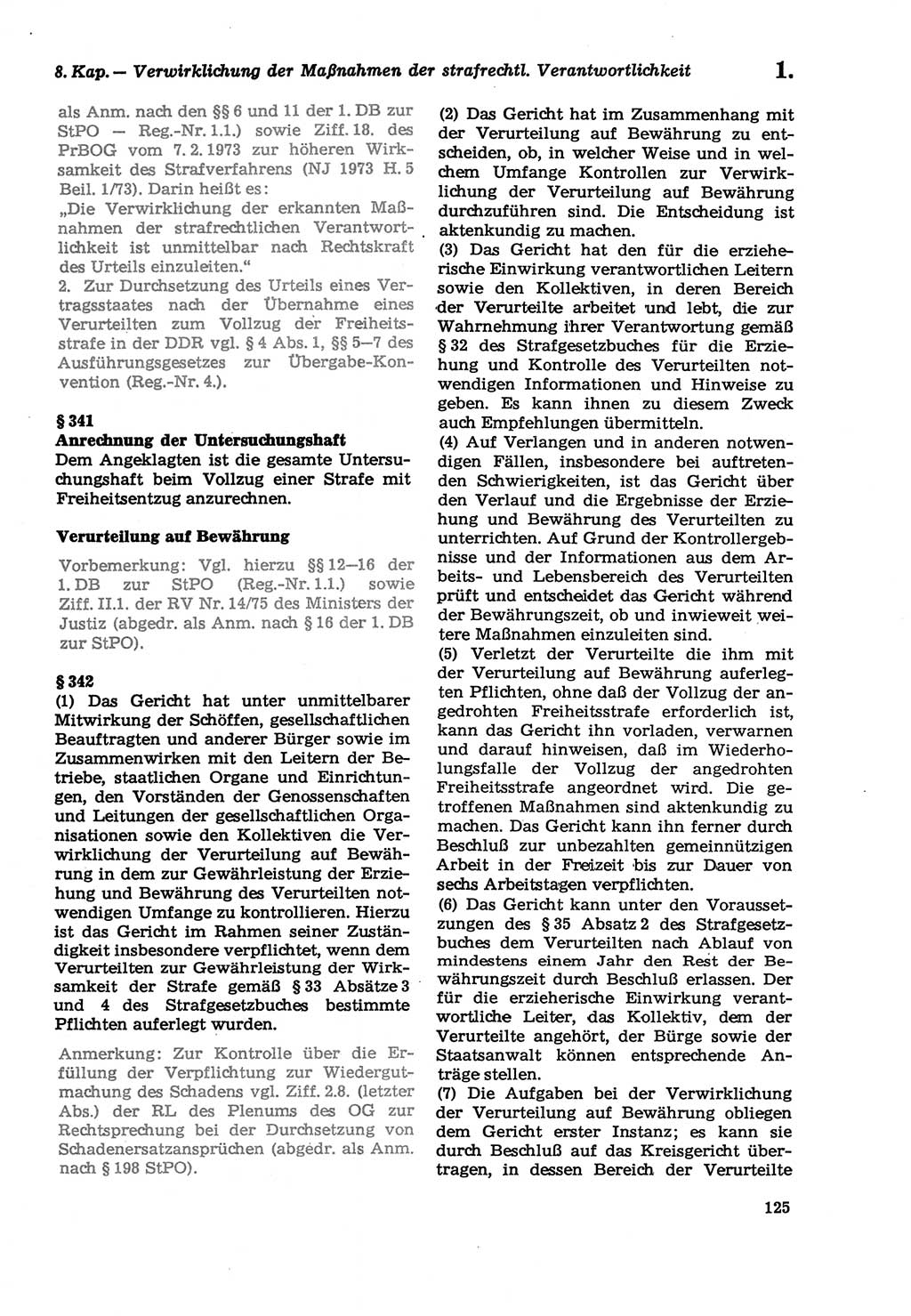 Strafprozeßordnung (StPO) der Deutschen Demokratischen Republik (DDR) sowie angrenzende Gesetze und Bestimmungen 1979, Seite 125 (StPO DDR Ges. Best. 1979, S. 125)