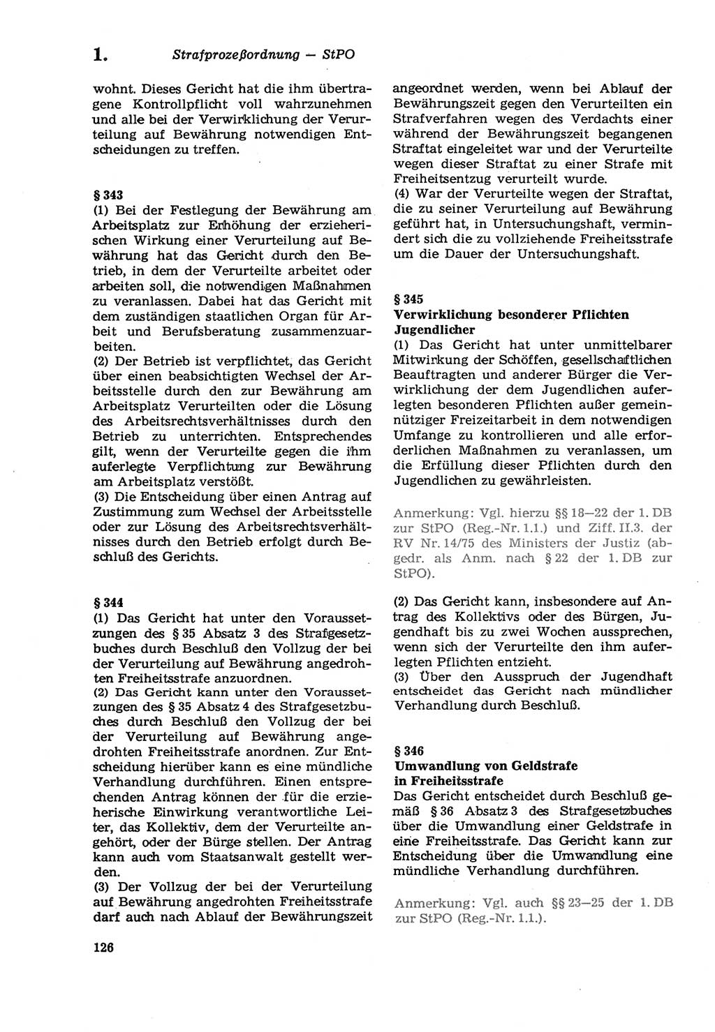 Strafprozeßordnung (StPO) der Deutschen Demokratischen Republik (DDR) sowie angrenzende Gesetze und Bestimmungen 1979, Seite 126 (StPO DDR Ges. Best. 1979, S. 126)