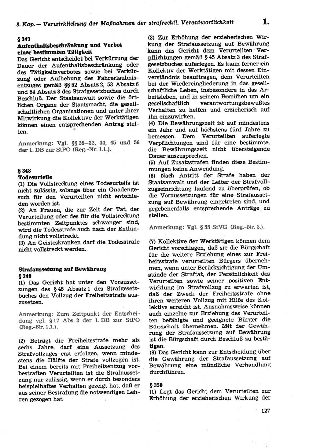 Strafprozeßordnung (StPO) der Deutschen Demokratischen Republik (DDR) sowie angrenzende Gesetze und Bestimmungen 1979, Seite 127 (StPO DDR Ges. Best. 1979, S. 127)