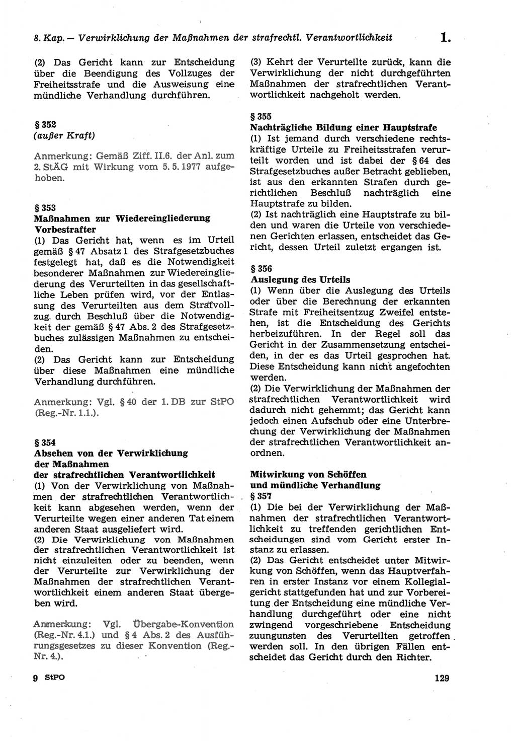 Strafprozeßordnung (StPO) der Deutschen Demokratischen Republik (DDR) sowie angrenzende Gesetze und Bestimmungen 1979, Seite 129 (StPO DDR Ges. Best. 1979, S. 129)