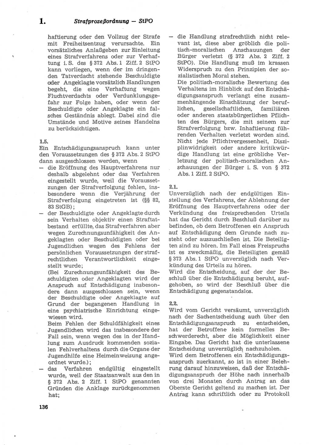 Strafprozeßordnung (StPO) der Deutschen Demokratischen Republik (DDR) sowie angrenzende Gesetze und Bestimmungen 1979, Seite 136 (StPO DDR Ges. Best. 1979, S. 136)