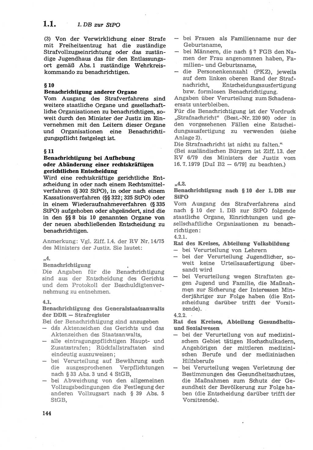 Strafprozeßordnung (StPO) der Deutschen Demokratischen Republik (DDR) sowie angrenzende Gesetze und Bestimmungen 1979, Seite 144 (StPO DDR Ges. Best. 1979, S. 144)