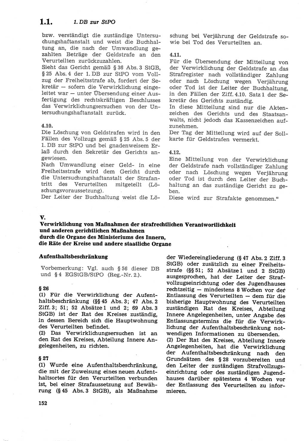 Strafprozeßordnung (StPO) der Deutschen Demokratischen Republik (DDR) sowie angrenzende Gesetze und Bestimmungen 1979, Seite 152 (StPO DDR Ges. Best. 1979, S. 152)