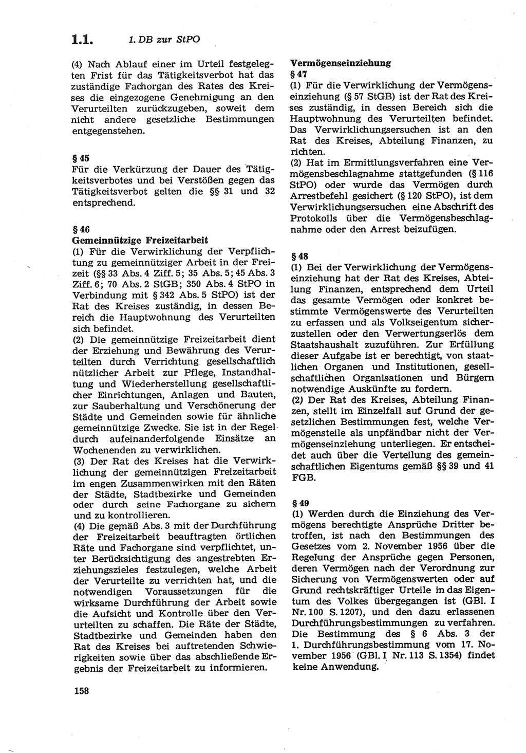 Strafprozeßordnung (StPO) der Deutschen Demokratischen Republik (DDR) sowie angrenzende Gesetze und Bestimmungen 1979, Seite 158 (StPO DDR Ges. Best. 1979, S. 158)