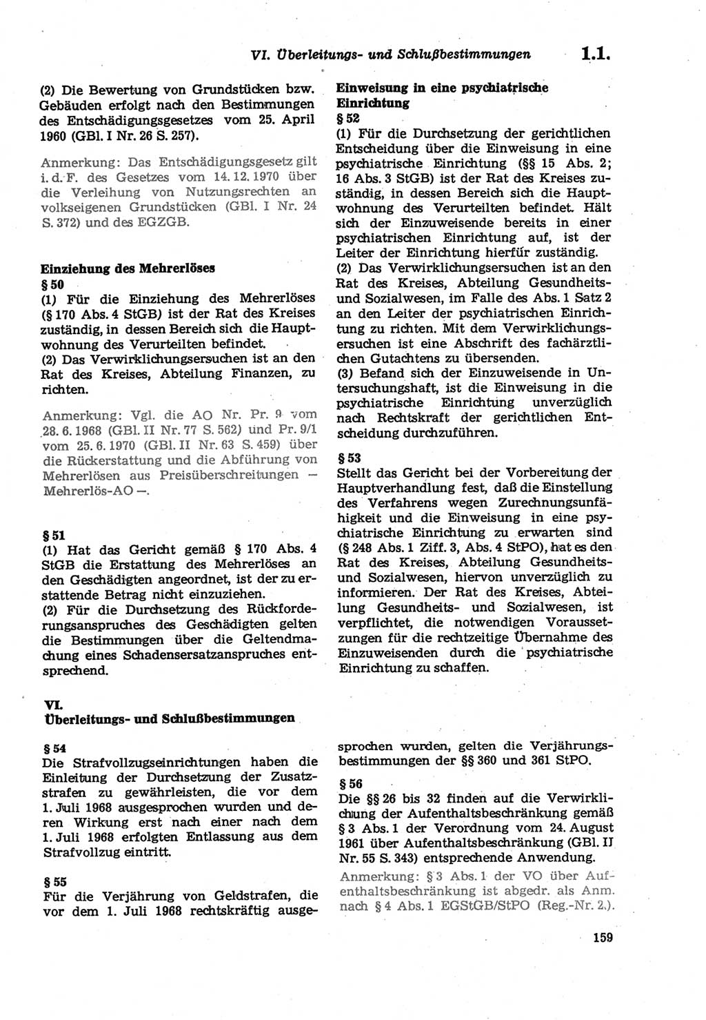 Strafprozeßordnung (StPO) der Deutschen Demokratischen Republik (DDR) sowie angrenzende Gesetze und Bestimmungen 1979, Seite 159 (StPO DDR Ges. Best. 1979, S. 159)
