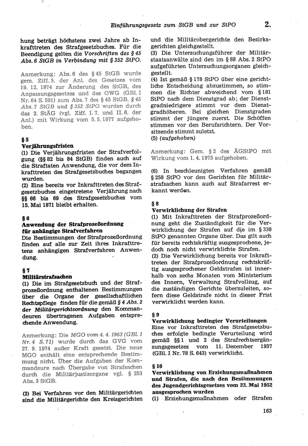 Strafprozeßordnung (StPO) der Deutschen Demokratischen Republik (DDR) sowie angrenzende Gesetze und Bestimmungen 1979, Seite 163 (StPO DDR Ges. Best. 1979, S. 163)