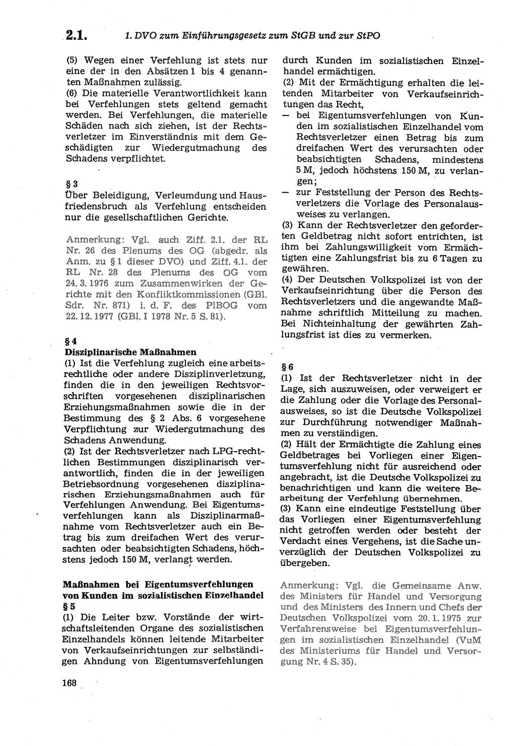 Strafprozeßordnung (StPO) der Deutschen Demokratischen Republik (DDR) sowie angrenzende Gesetze und Bestimmungen 1979, Seite 168 (StPO DDR Ges. Best. 1979, S. 168)