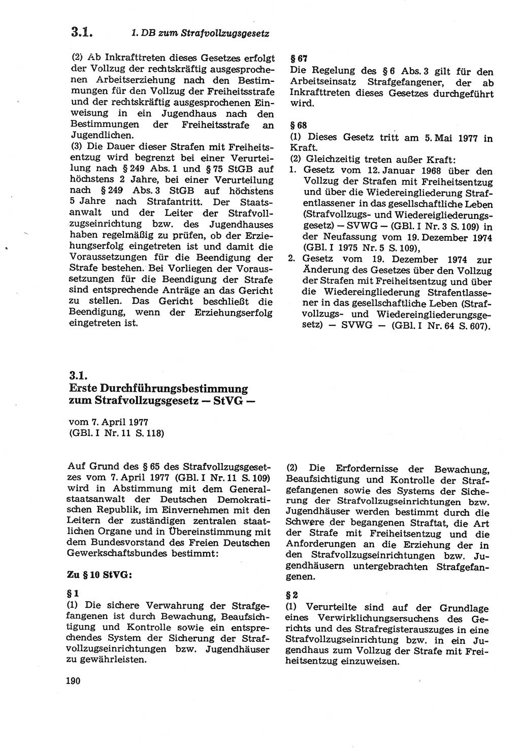 Strafprozeßordnung (StPO) der Deutschen Demokratischen Republik (DDR) sowie angrenzende Gesetze und Bestimmungen 1979, Seite 190 (StPO DDR Ges. Best. 1979, S. 190)