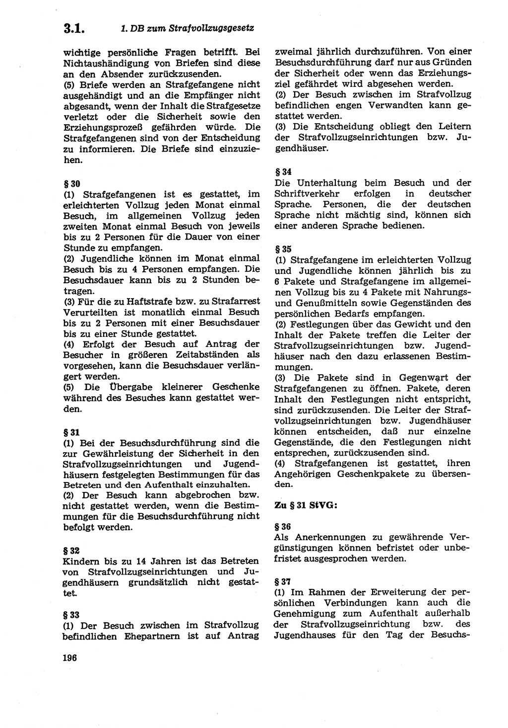 Strafprozeßordnung (StPO) der Deutschen Demokratischen Republik (DDR) sowie angrenzende Gesetze und Bestimmungen 1979, Seite 196 (StPO DDR Ges. Best. 1979, S. 196)