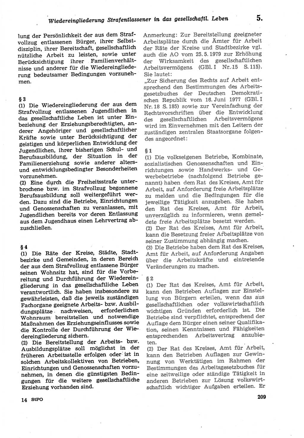 Strafprozeßordnung (StPO) der Deutschen Demokratischen Republik (DDR) sowie angrenzende Gesetze und Bestimmungen 1979, Seite 209 (StPO DDR Ges. Best. 1979, S. 209)