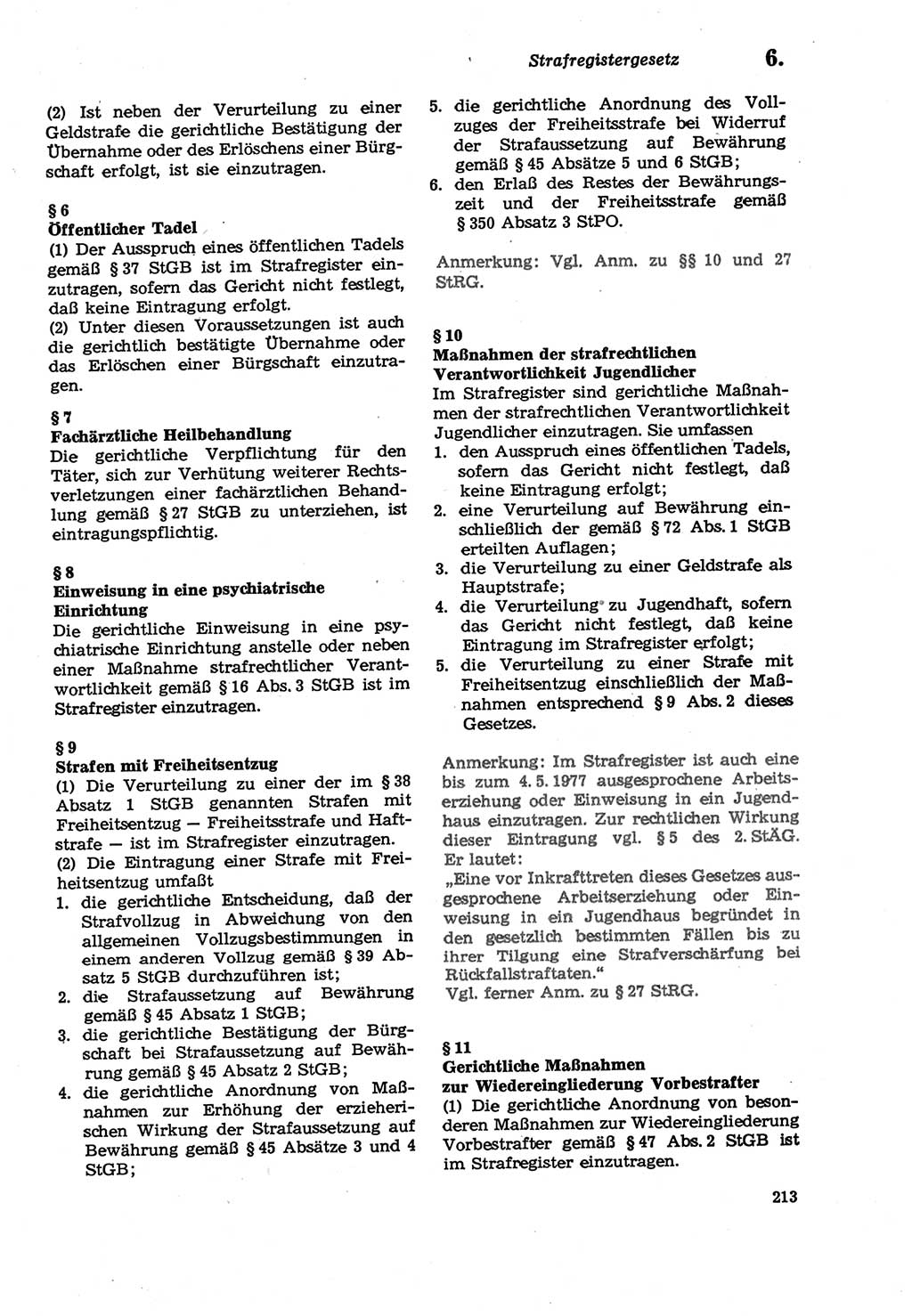 Strafprozeßordnung (StPO) der Deutschen Demokratischen Republik (DDR) sowie angrenzende Gesetze und Bestimmungen 1979, Seite 213 (StPO DDR Ges. Best. 1979, S. 213)